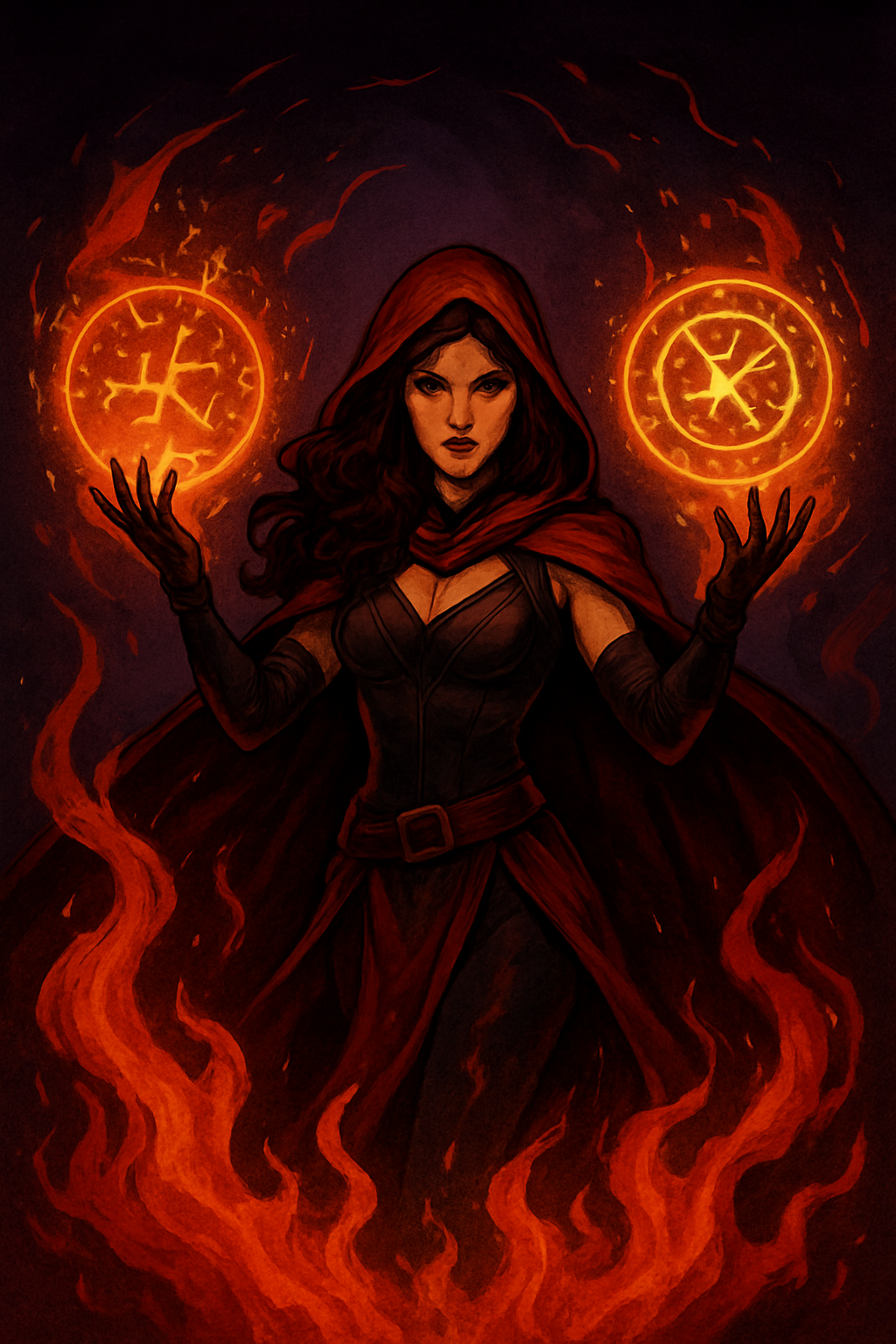 Elemental Energy Digital Artwork | Fire, Water, Earth & Air Fantasy Comic Print